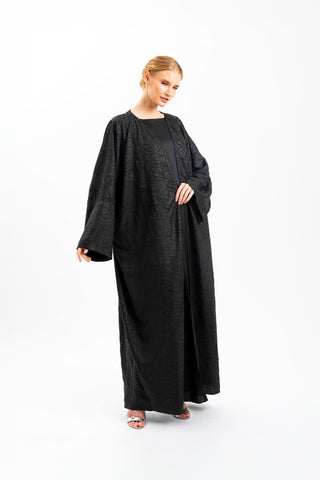 Graphite Arabesque Abaya side