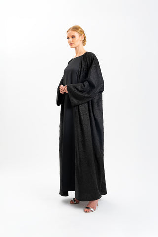 Graphite Arabesque Abaya side 2