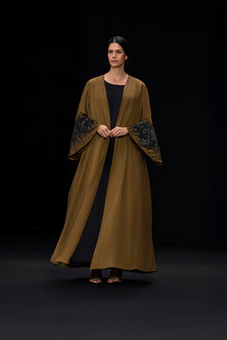 Olive-Ecru Midnight Bloom Abaya